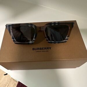 Burberry Black and Brown Plaid Briar Sunglasses - 52mm